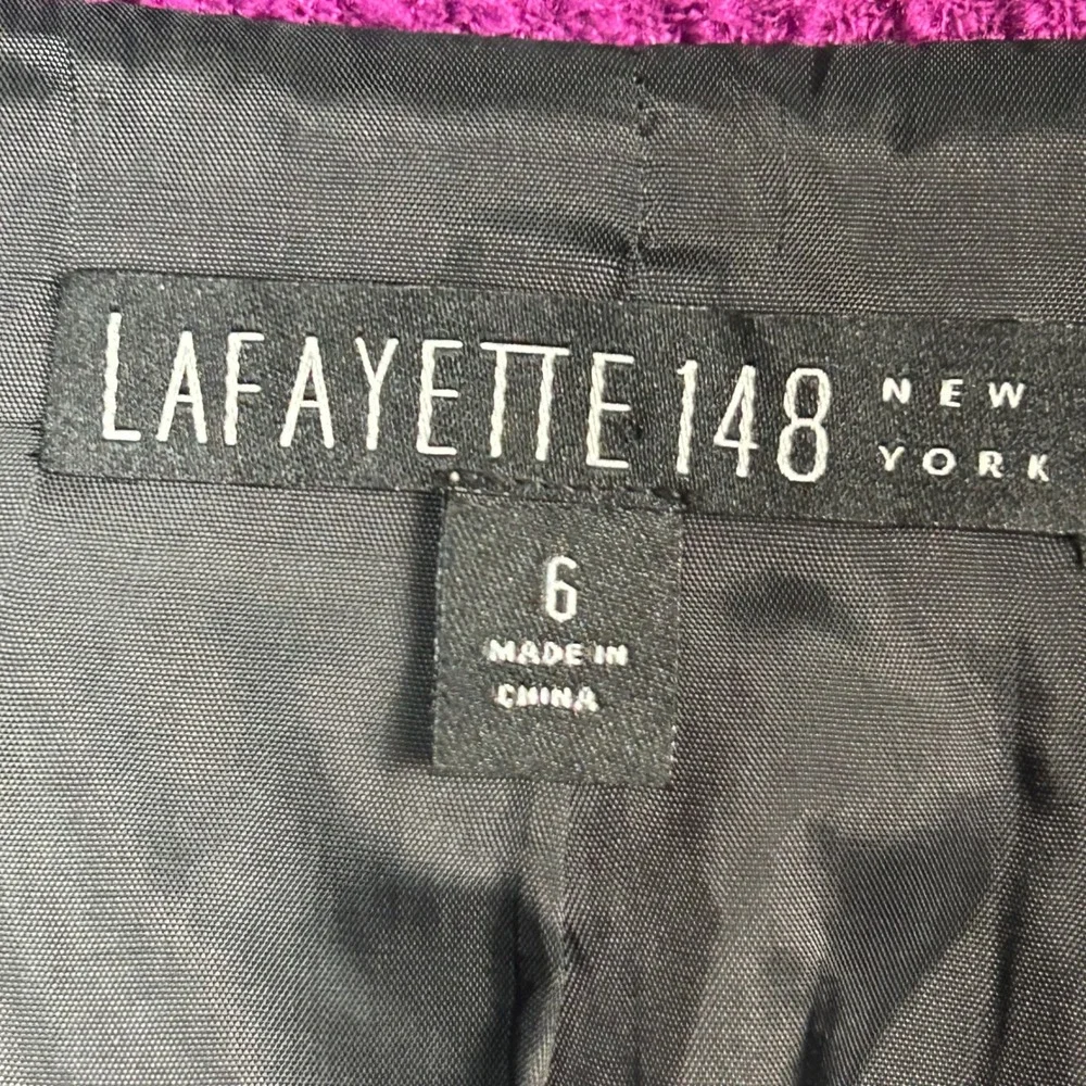 Lafayette 148 New York Boucle Blazer Size 6 Purple Tweed Colorful Winter wool‎